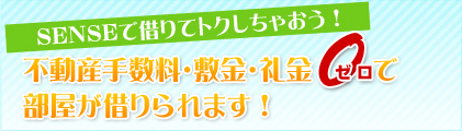 SENSEで借りてトクしちゃおう！